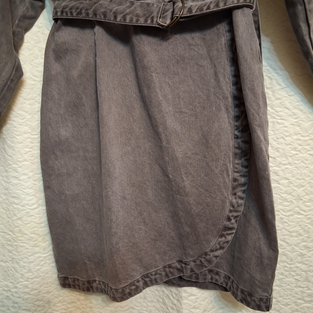 YFB Black Stonewashed Denim Wrap Dress. - Picture 3 of 8